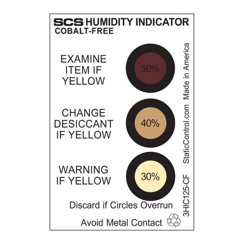 Humidity Indicator Card, Cobalt-Free, 30-40-50%, 125/Can